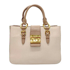 Miu Miu handbag shoulder bag Beige Tan White leather